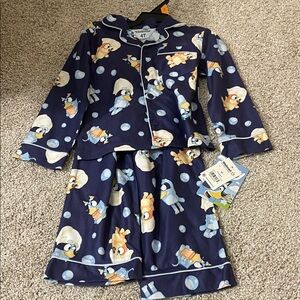Kids Cartoon Print Pajamas - Blue